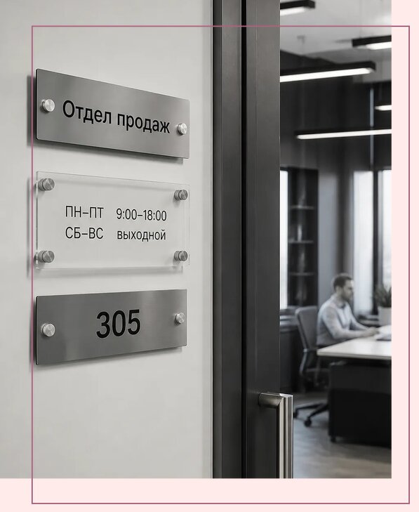 Офисные таблички на дверь в Павловском Посаде по цене от 4979 р. | Аванза-Пвл